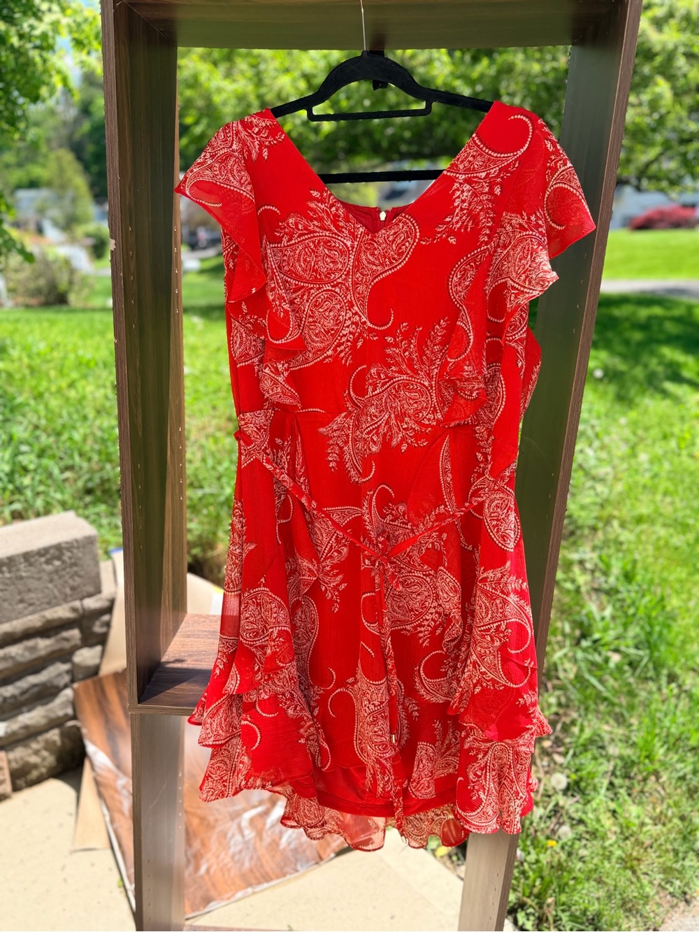Red Paisley Ruffle Dress - Tommy Hilfiger